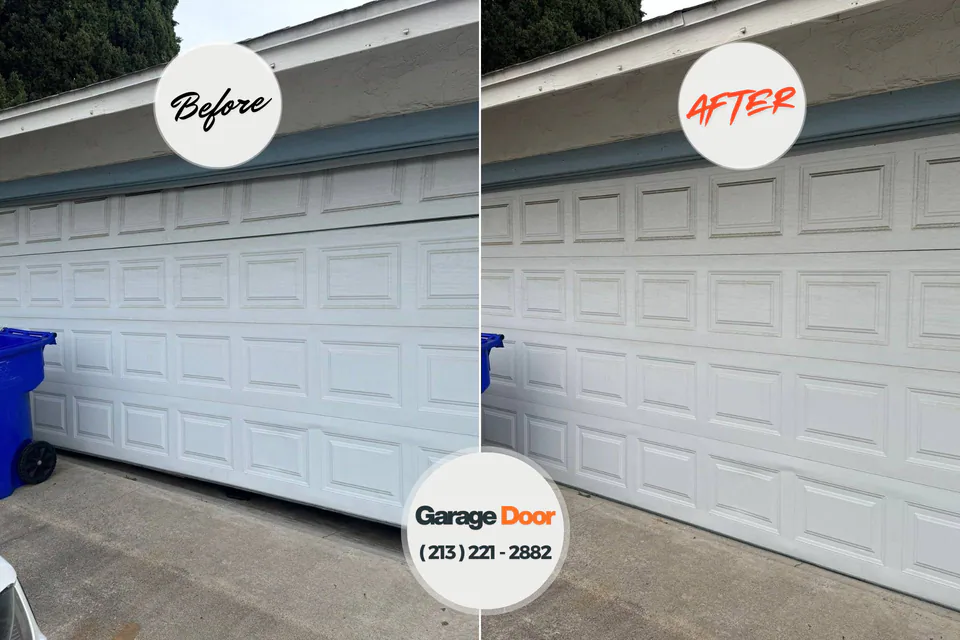 Before and after: garage door repair Ames, IA